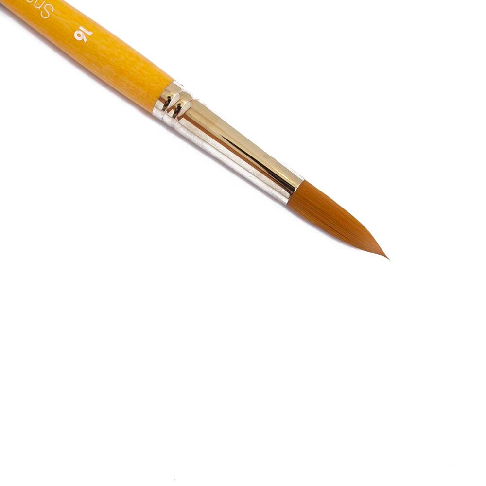 Princeton, Gold, Brush Round, Art & School, Snap, Taklon, Round, 16, Short Handle, 402272